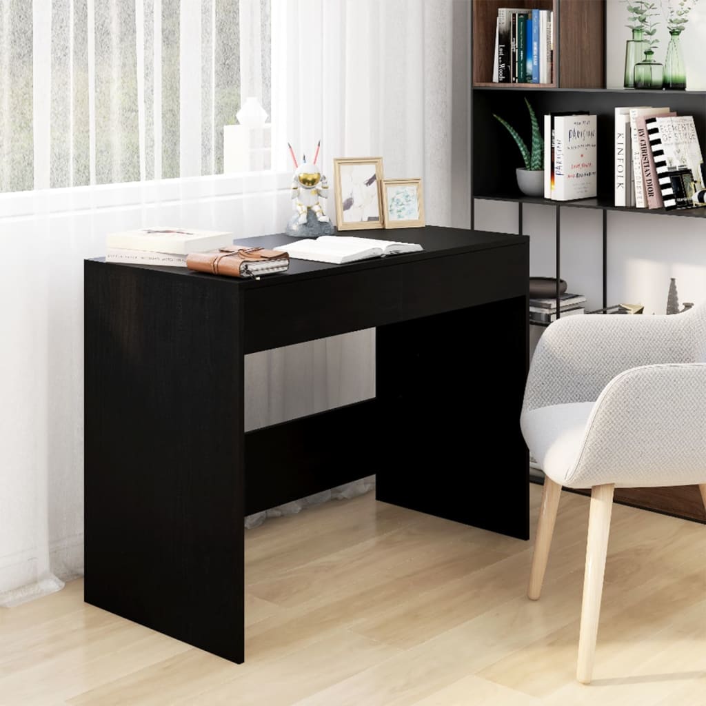 Bureau 101x50x76,5 cm bewerkt hout zwart