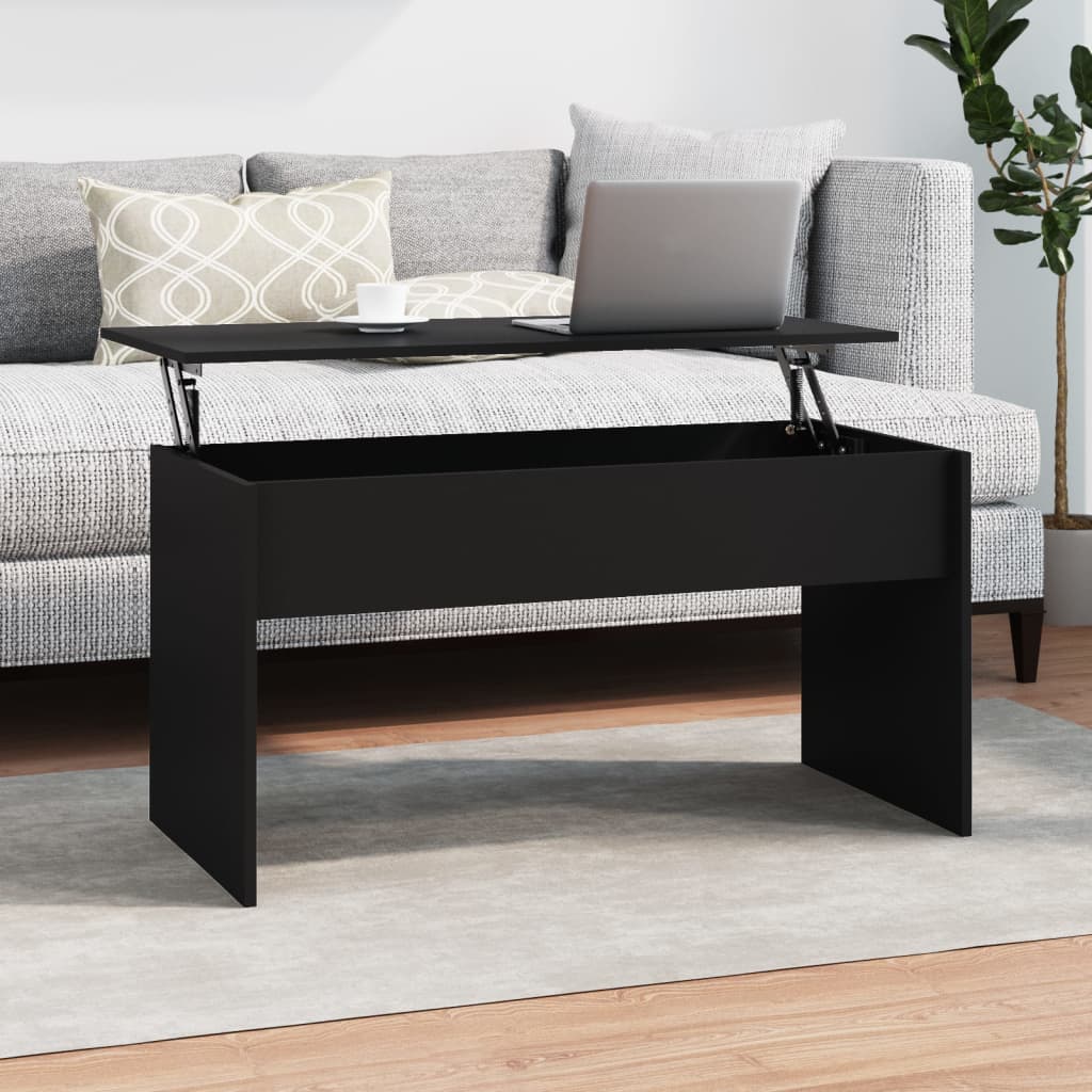 Salontafel 102x50,5x52,5 cm bewerkt hout zwart – afbeelding 1