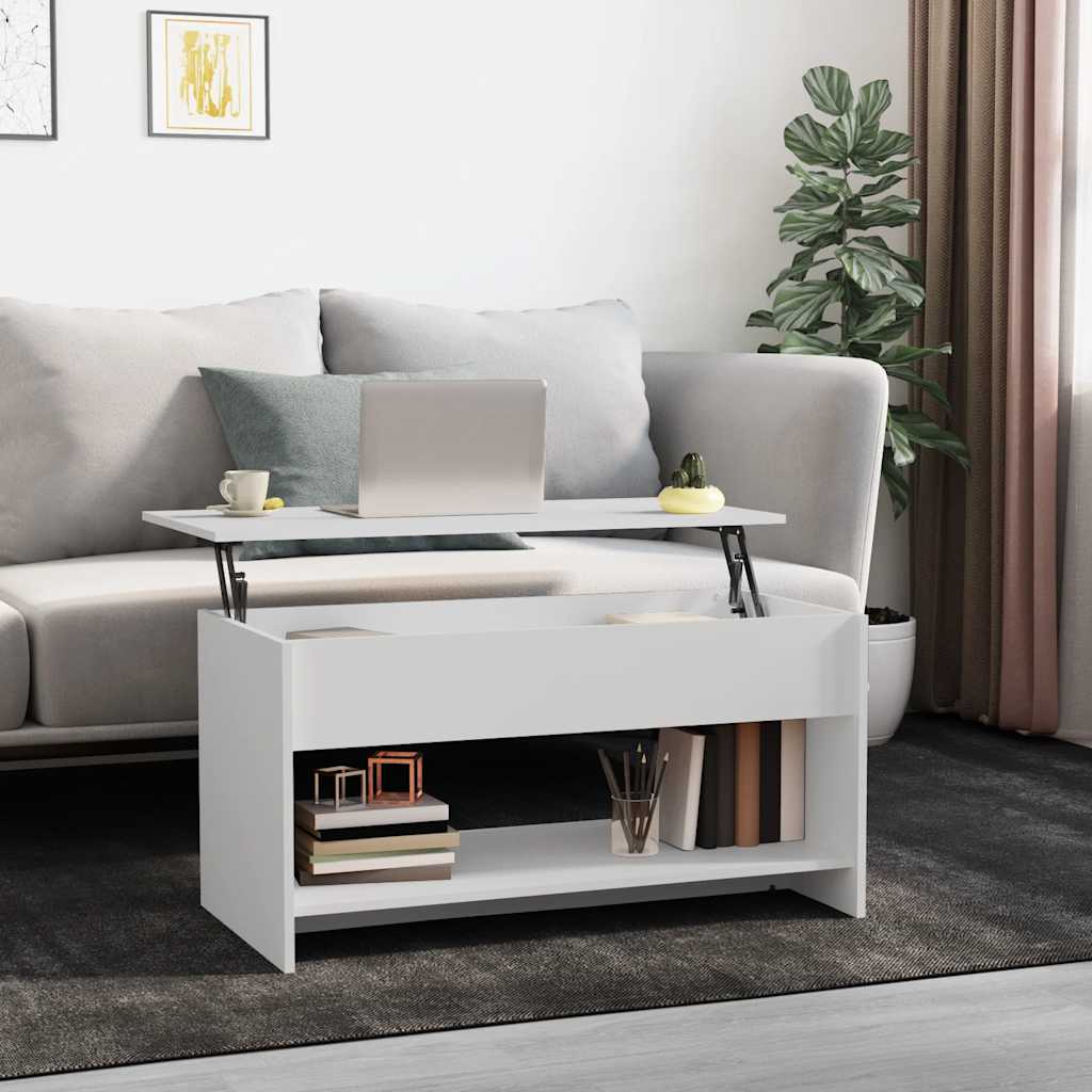 Salontafel 102x50x52,5 cm bewerkt hout wit