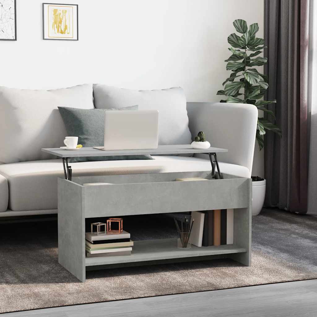Salontafel 102x50x52,5 cm bewerkt hout betongrijs – afbeelding 1