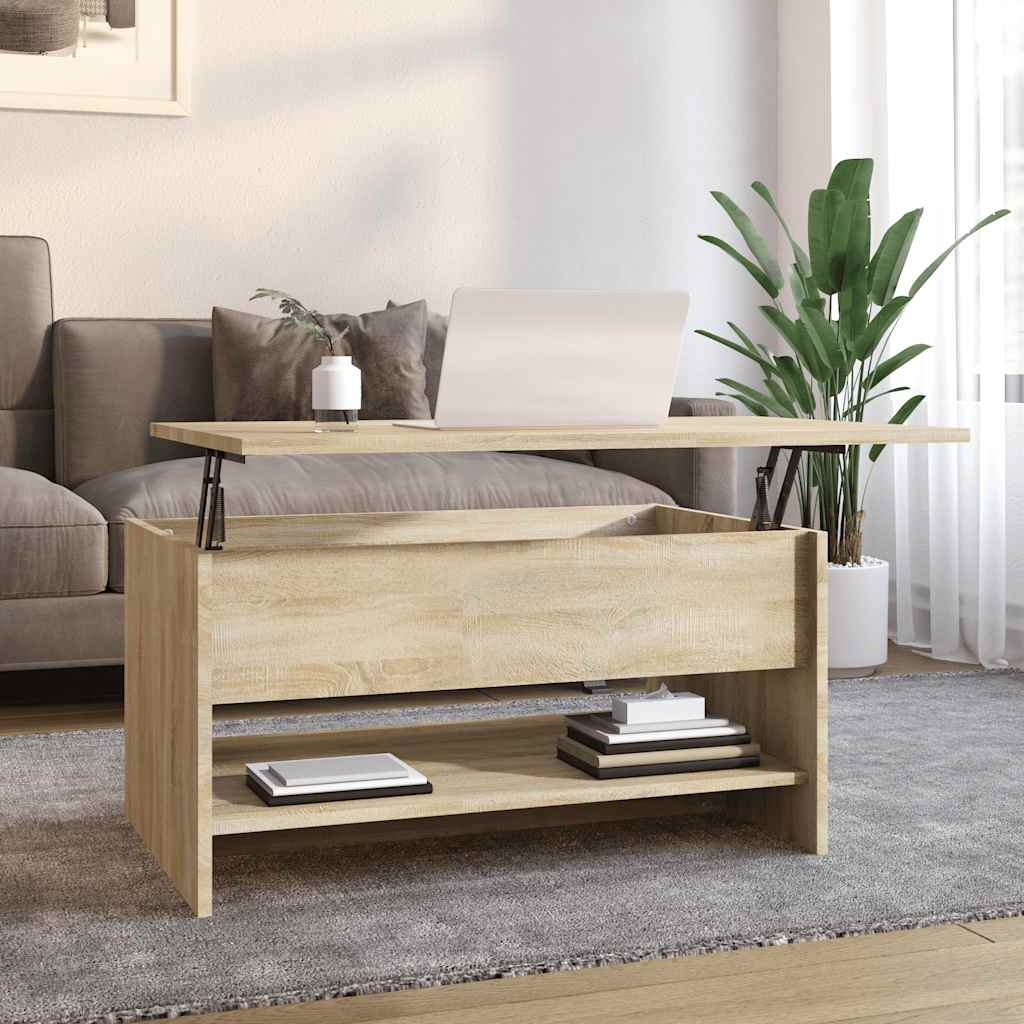 Salontafel 80x50x40 cm bewerkt hout sonoma eikenkleurig