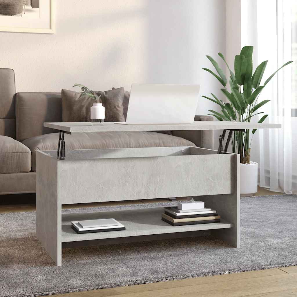 Salontafel 80x50x40 cm bewerkt hout betongrijs
