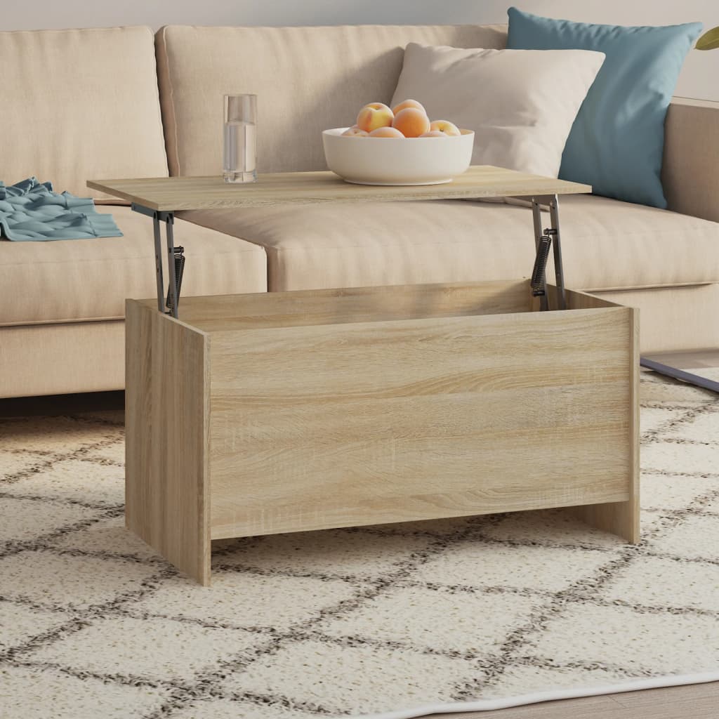Salontafel 102x55,5x52,5 cm bewerkt hout sonoma eikenkleurig – afbeelding 1