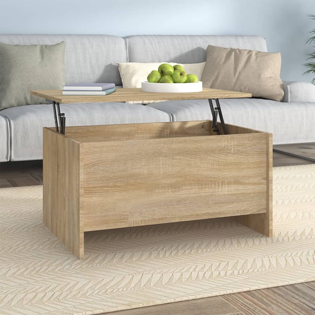 Salontafel 80x55,5x41,5 cm bewerkt hout sonoma eikenkleurig – afbeelding 1
