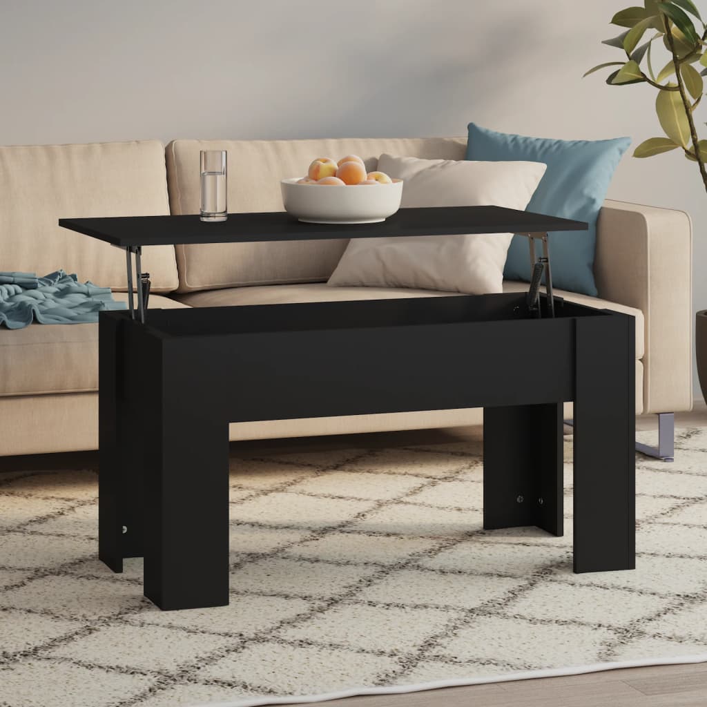 Salontafel 101x49x52 cm bewerkt hout zwart – afbeelding 1