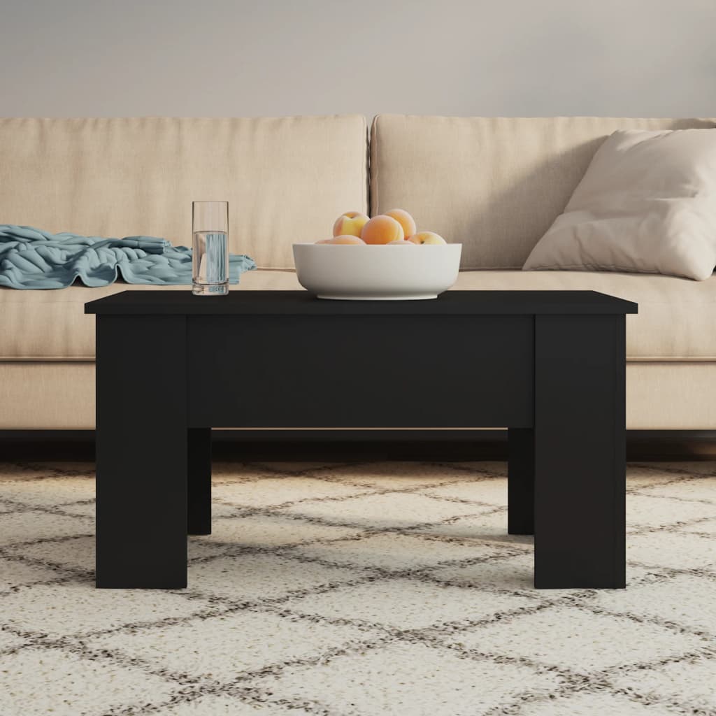 Salontafel 79x49x41 cm bewerkt hout zwart – afbeelding 1