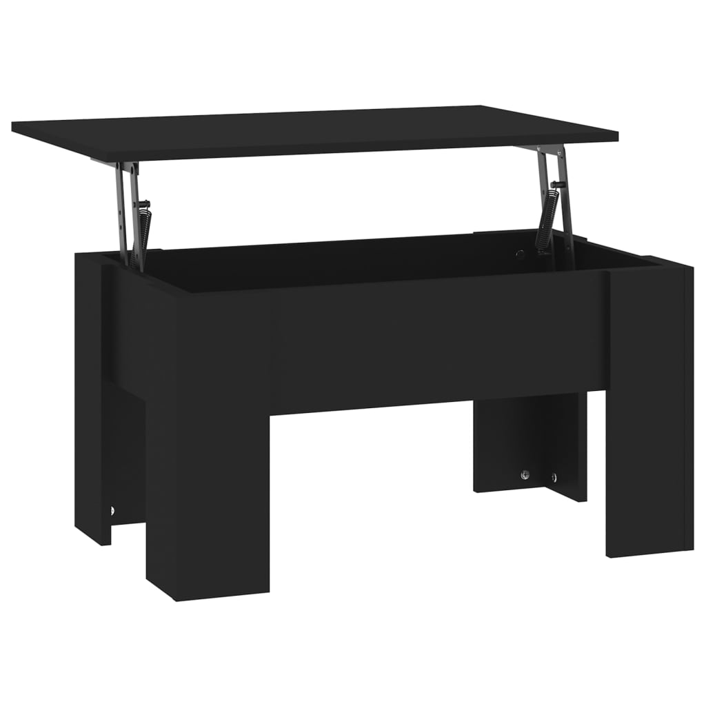 Salontafel 79x49x41 cm bewerkt hout zwart – afbeelding 5