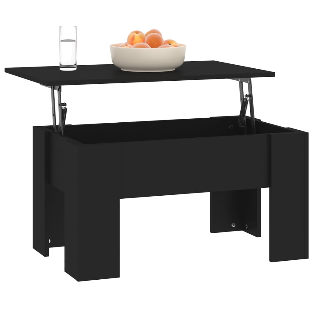 Salontafel 79x49x41 cm bewerkt hout zwart – afbeelding 6