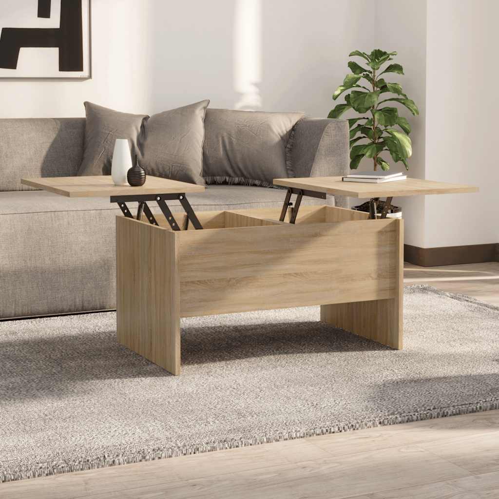 Salontafel 80x50x42,5 cm bewerkt hout sonoma eikenkleurig