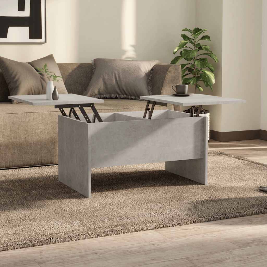 Salontafel 80x50x42,5 cm bewerkt hout betongrijs