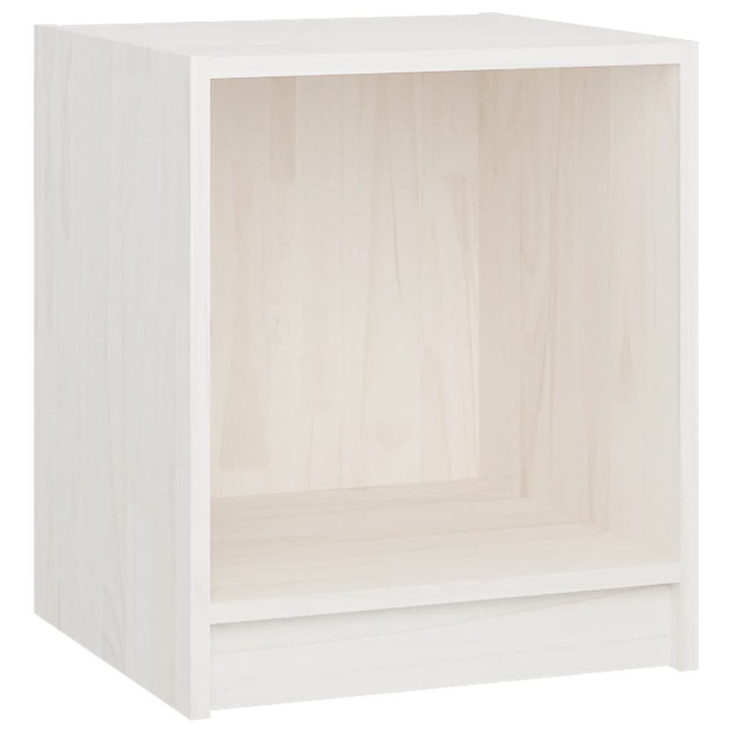 Nachtkastjes 2 st 35,5x33,5x41,5 cm massief grenenhout wit – afbeelding 5