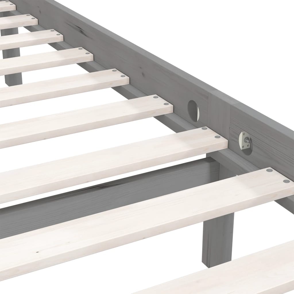 Bedframe massief grenenhout grijs 90x200 cm – afbeelding 7