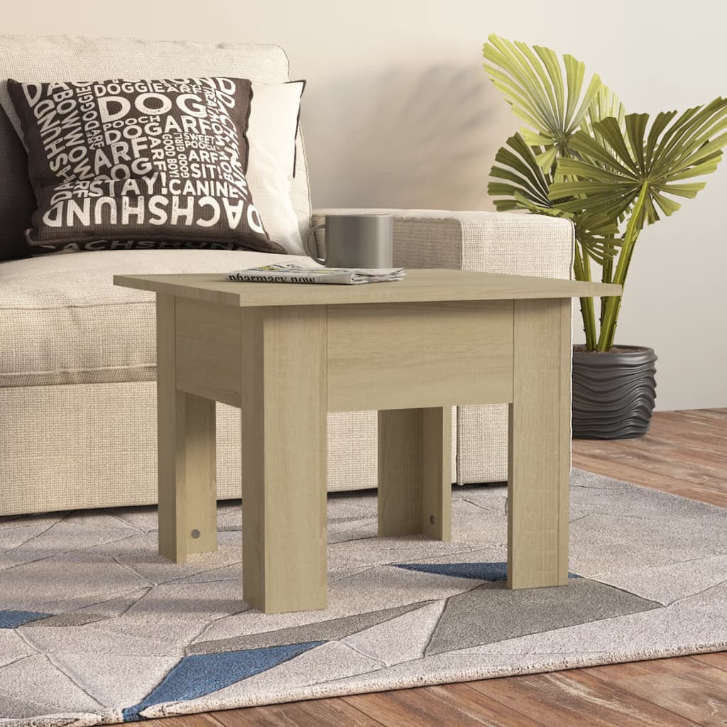 Salontafel 55x55x42 cm bewerkt hout sonoma eikenkleurig – afbeelding 1