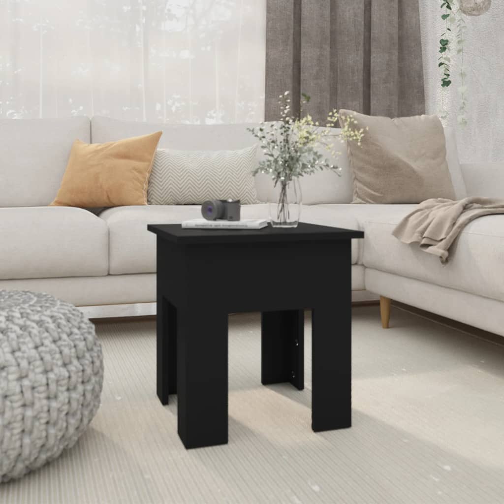 Salontafel 40x40x42 cm bewerkt hout zwart – afbeelding 1
