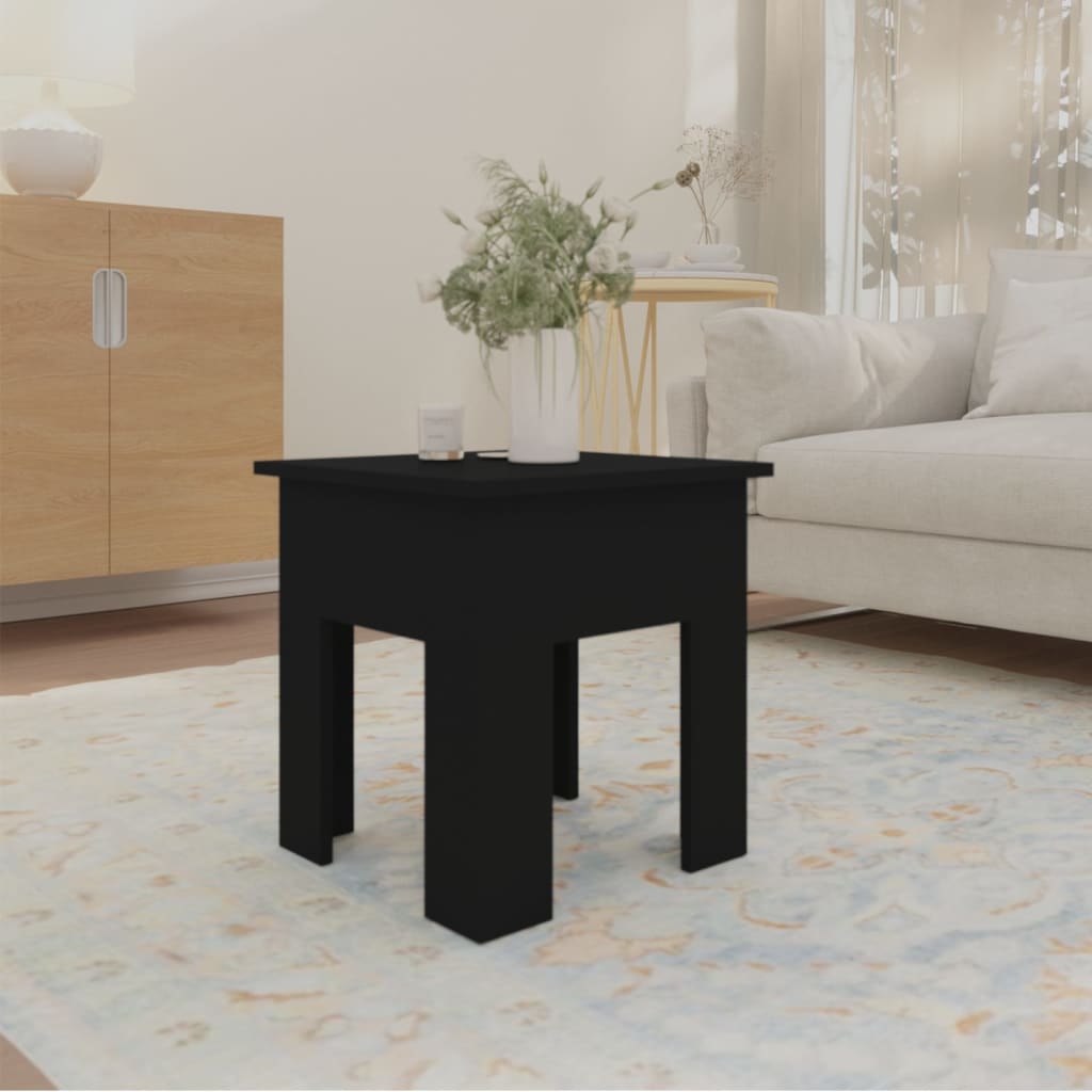 Salontafel 40x40x42 cm bewerkt hout zwart – afbeelding 3