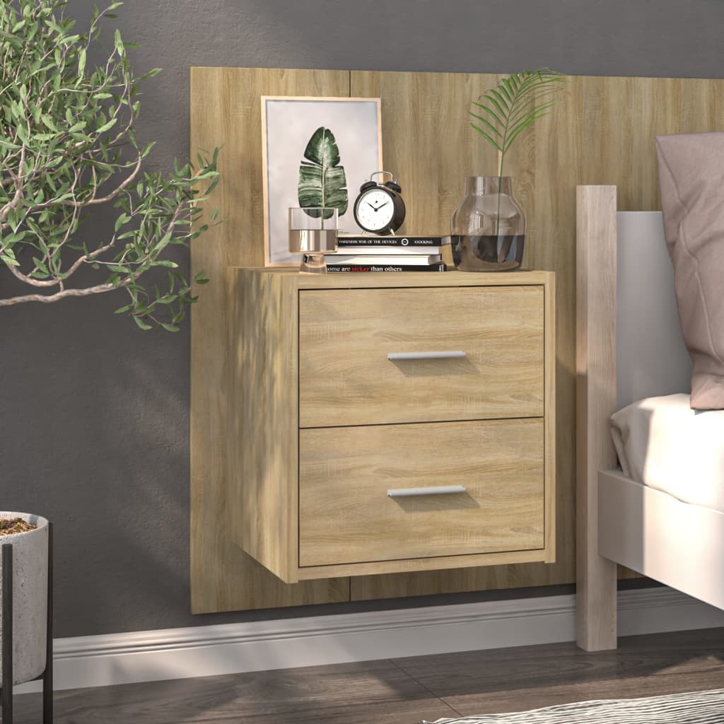 Nachtkastjes 2 st wandgemonteerd sonoma eikenkleurig – afbeelding 3