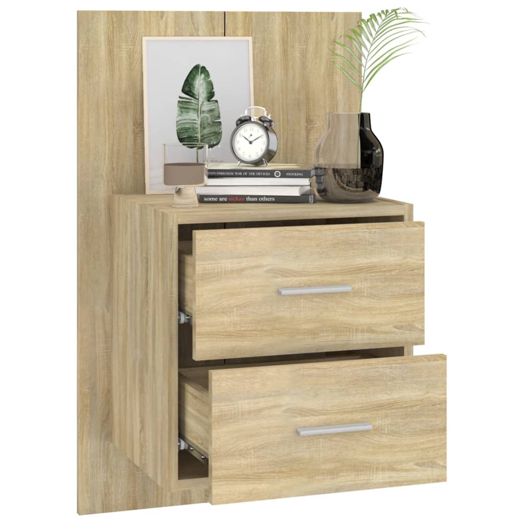 Nachtkastjes 2 st wandgemonteerd sonoma eikenkleurig – afbeelding 8