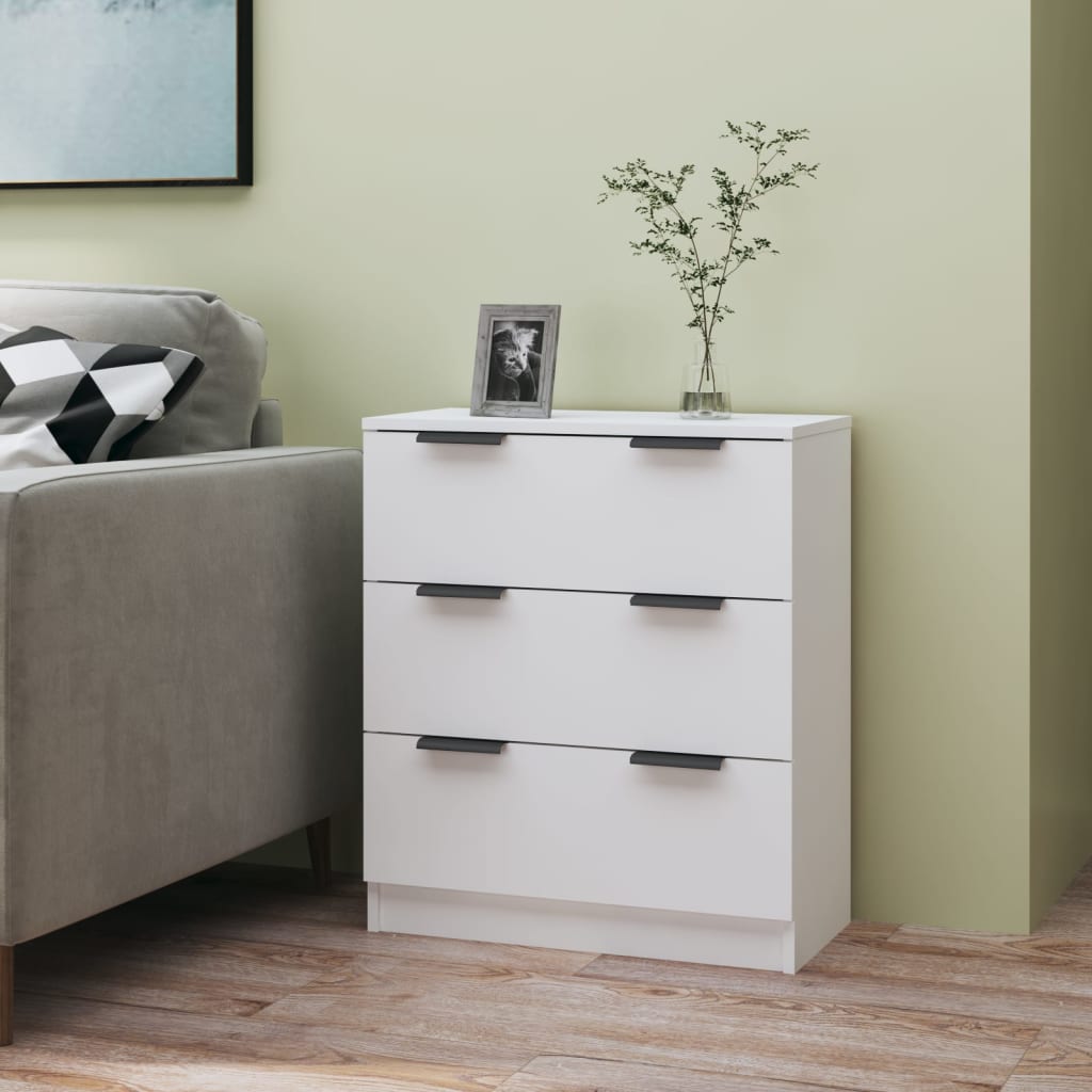 Dressoir 60x30x70 cm bewerkt hout wit