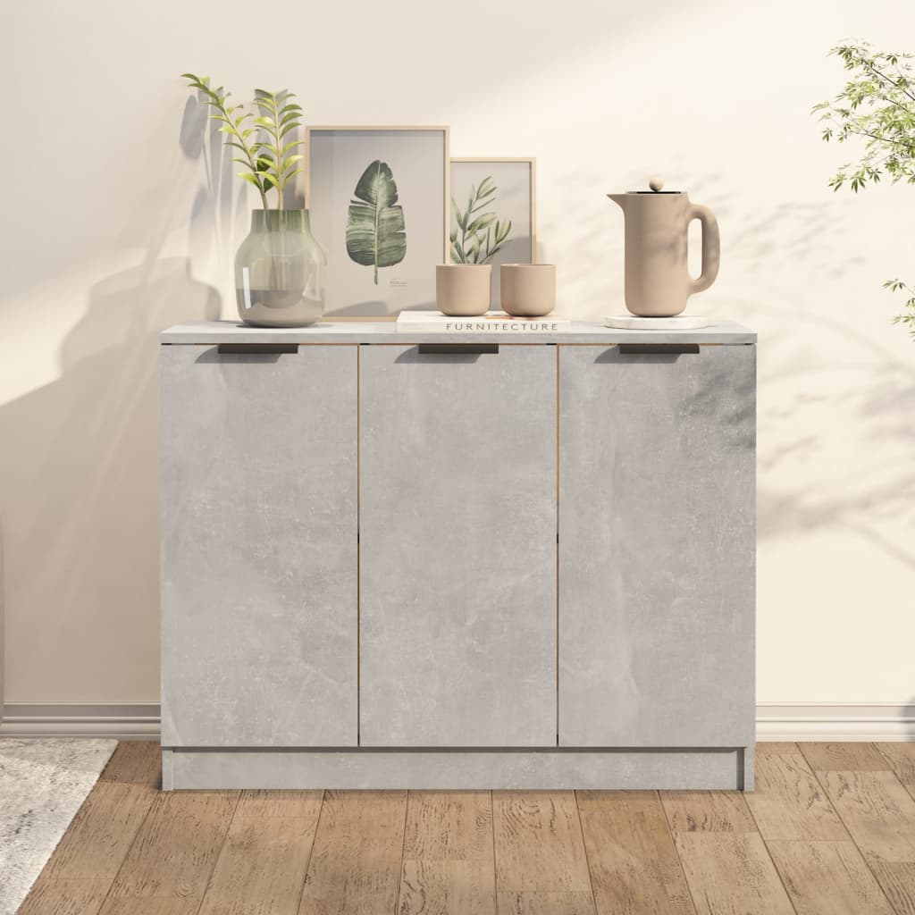 Dressoir 90,5x30x70 cm bewerkt hout betongrijs – afbeelding 1