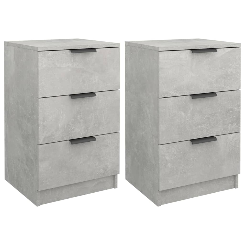 Nachtkastjes 2 st 40x36x65 cm betongrijs – afbeelding 2