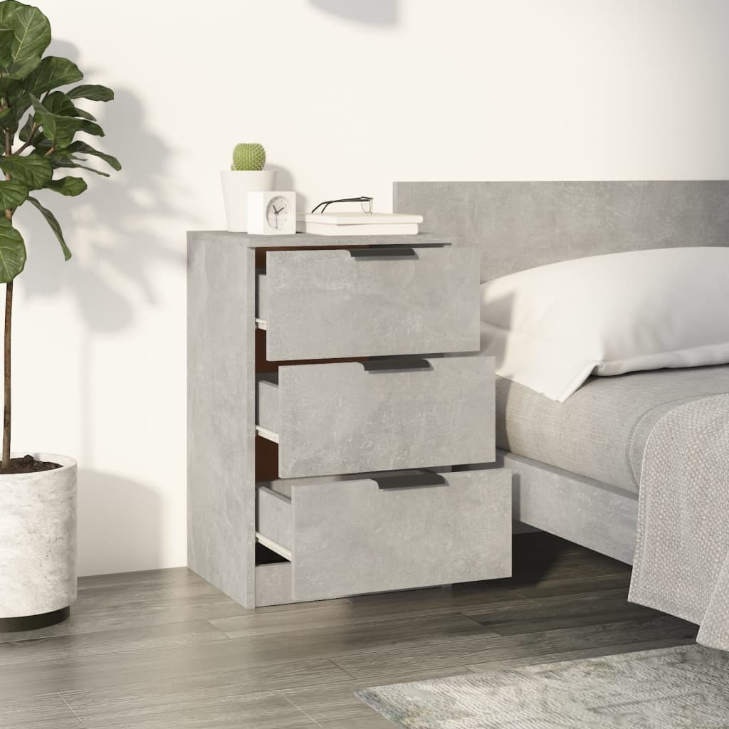 Nachtkastjes 2 st 40x36x65 cm betongrijs – afbeelding 3