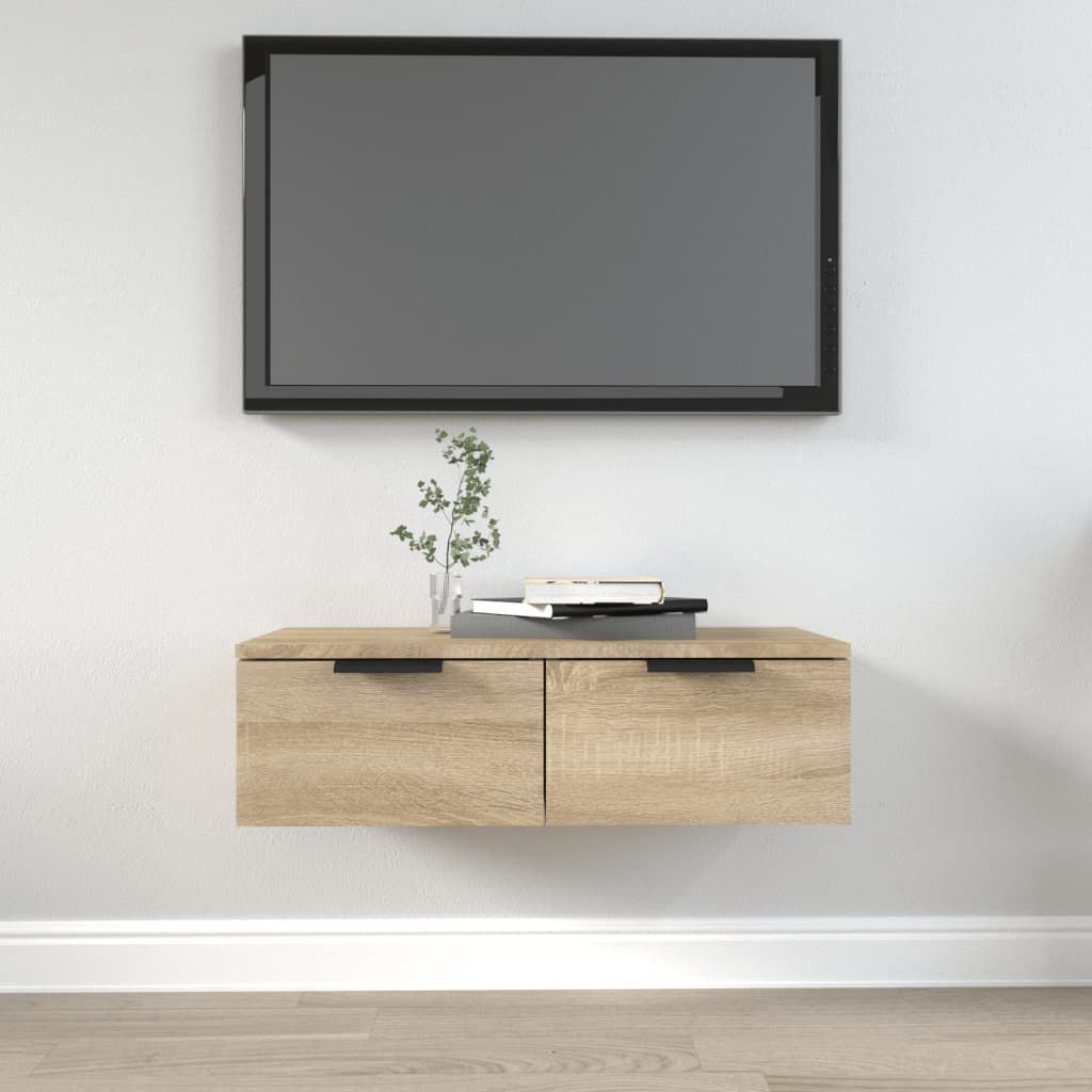 Wandkast 68x30x20 cm bewerkt hout sonoma eikenkleurig – afbeelding 1