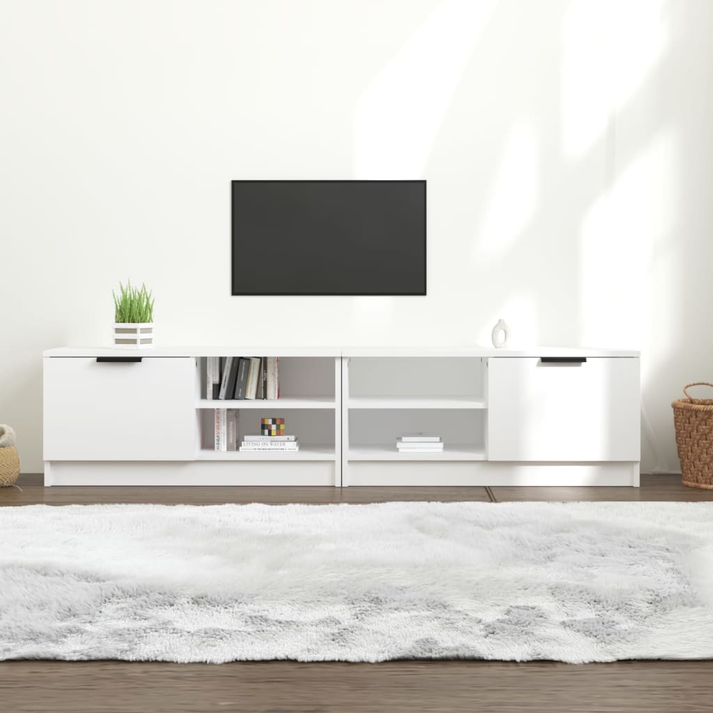 Tv-meubels 2 st 80x35x36,5 cm bewerkt hout wit