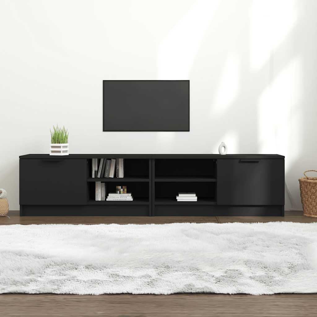 Tv-meubels 2 st 80x35x36,5 cm bewerkt hout zwart