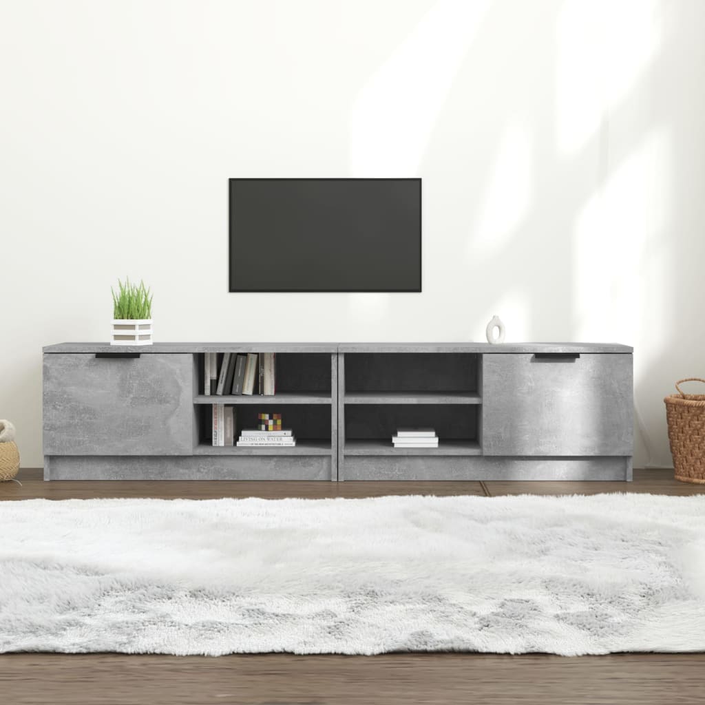 Tv-meubels 2 st 80x35x36,5 cm bewerkt hout betongrijs