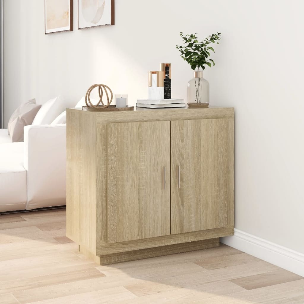 Dressoir 80x40x75 cm bewerkt hout sonoma eikenkleurig