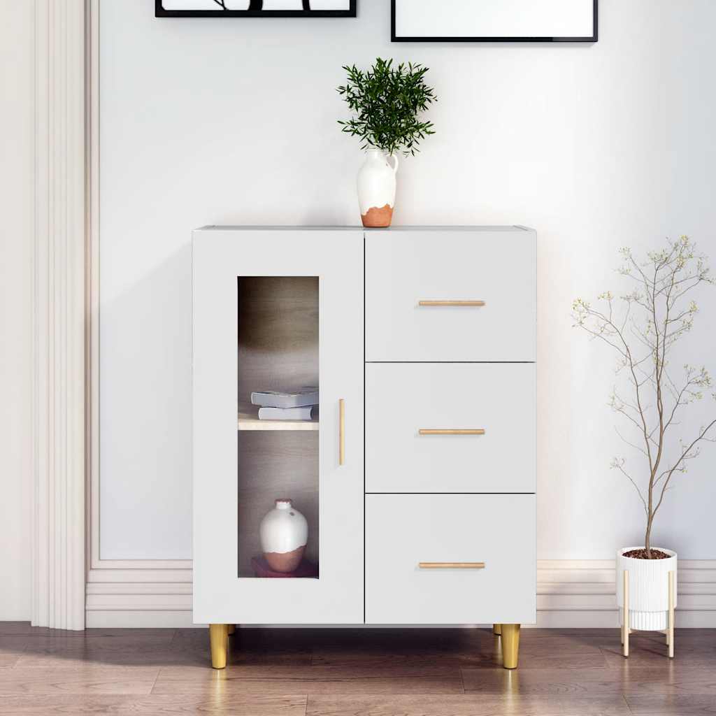 Dressoir 69,5x34x90 cm bewerkt hout wit