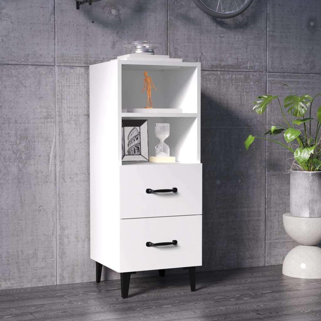 Dressoir 34,5x34x90 cm bewerkt hout wit – afbeelding 1