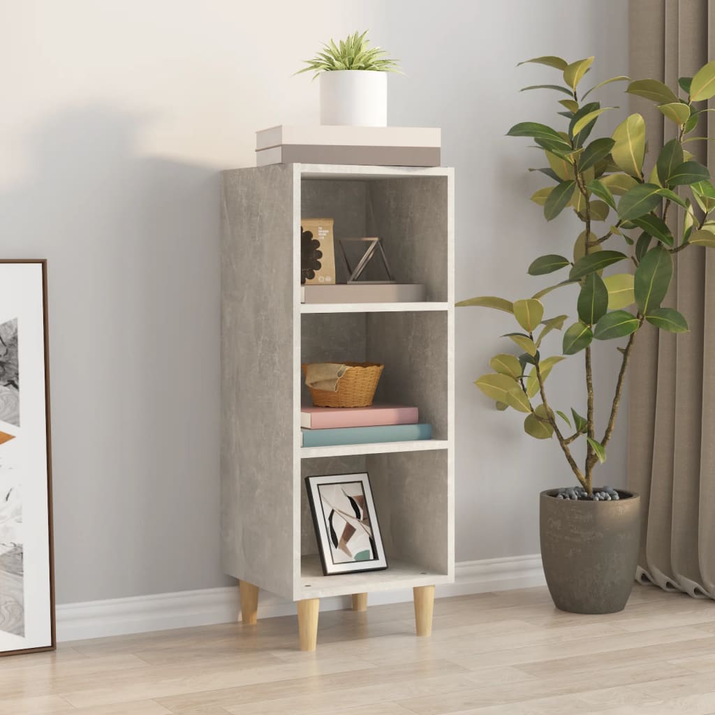 Dressoir 34,5x32,5x90 cm bewerkt hout betongrijs – afbeelding 1