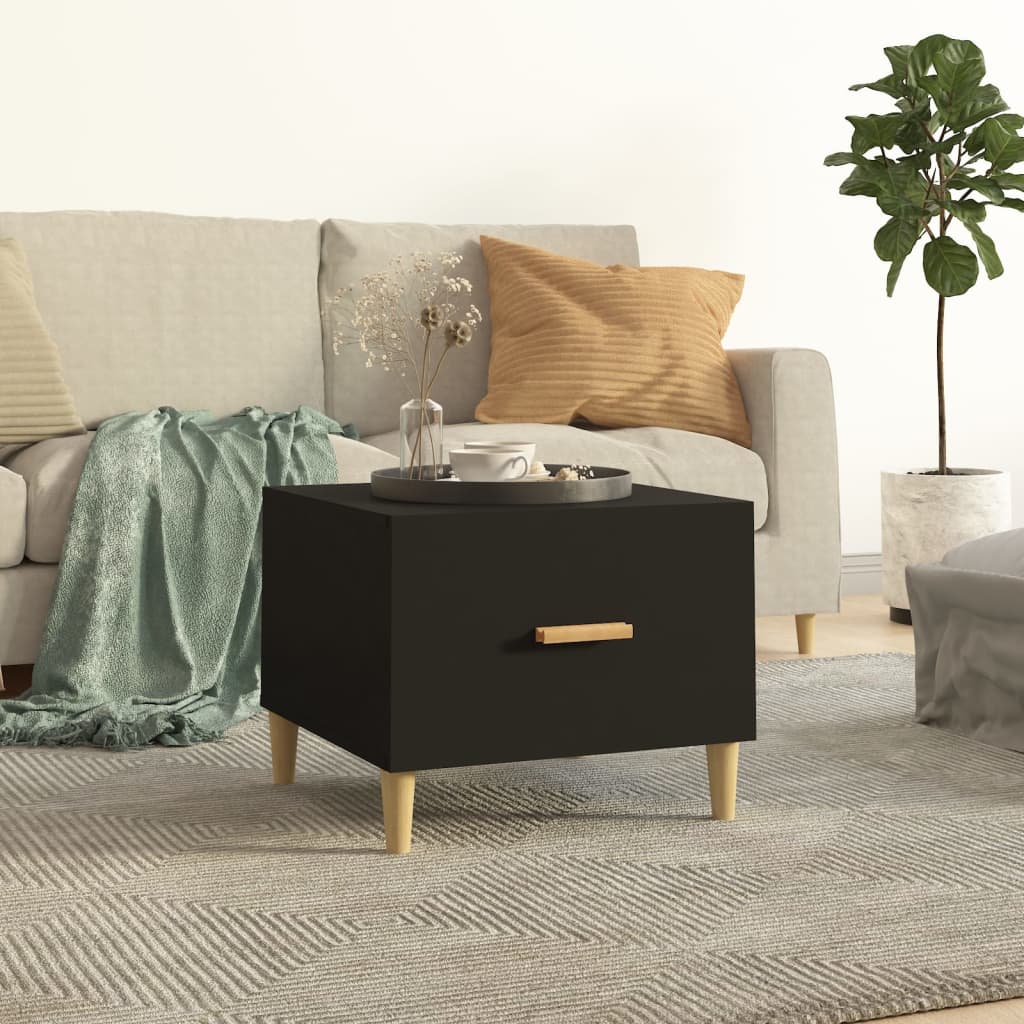 Salontafel 50x50x40 cm bewerkt hout zwart – afbeelding 1