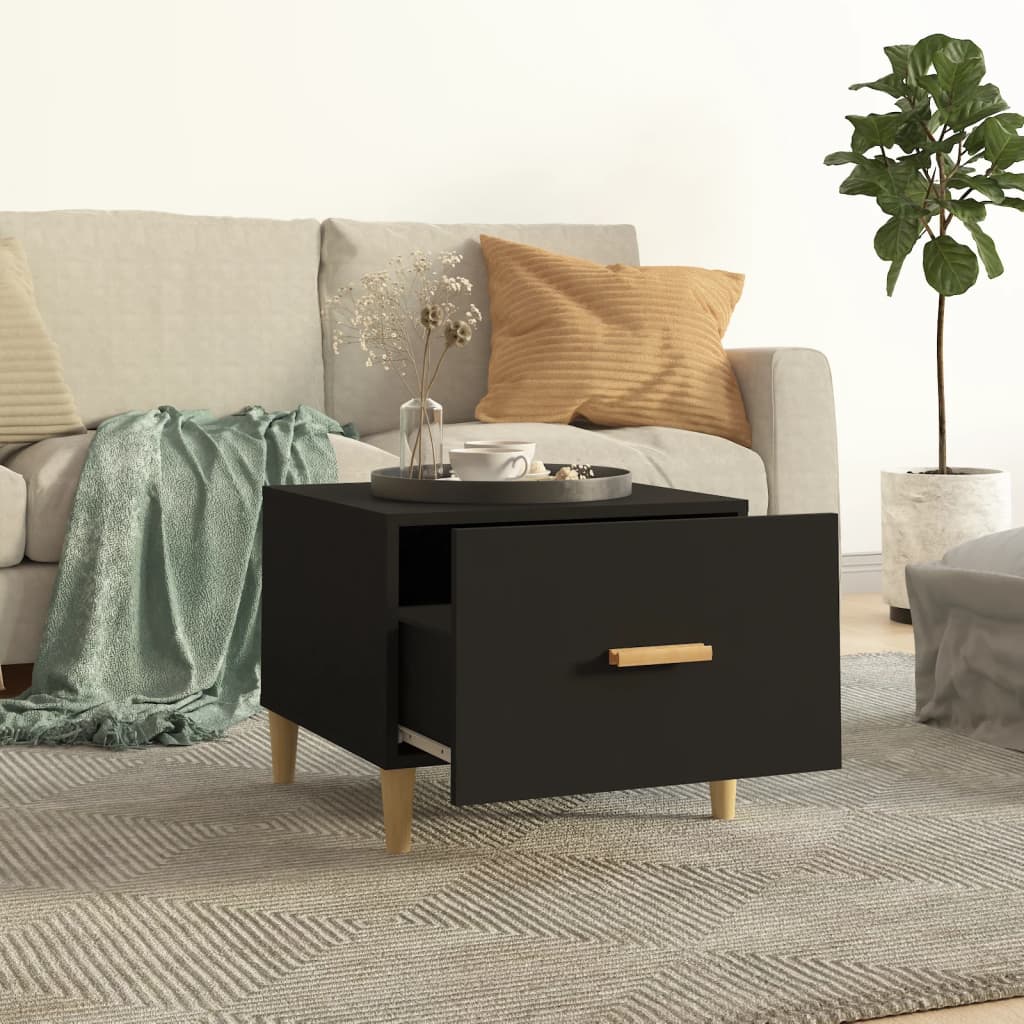Salontafel 50x50x40 cm bewerkt hout zwart – afbeelding 3