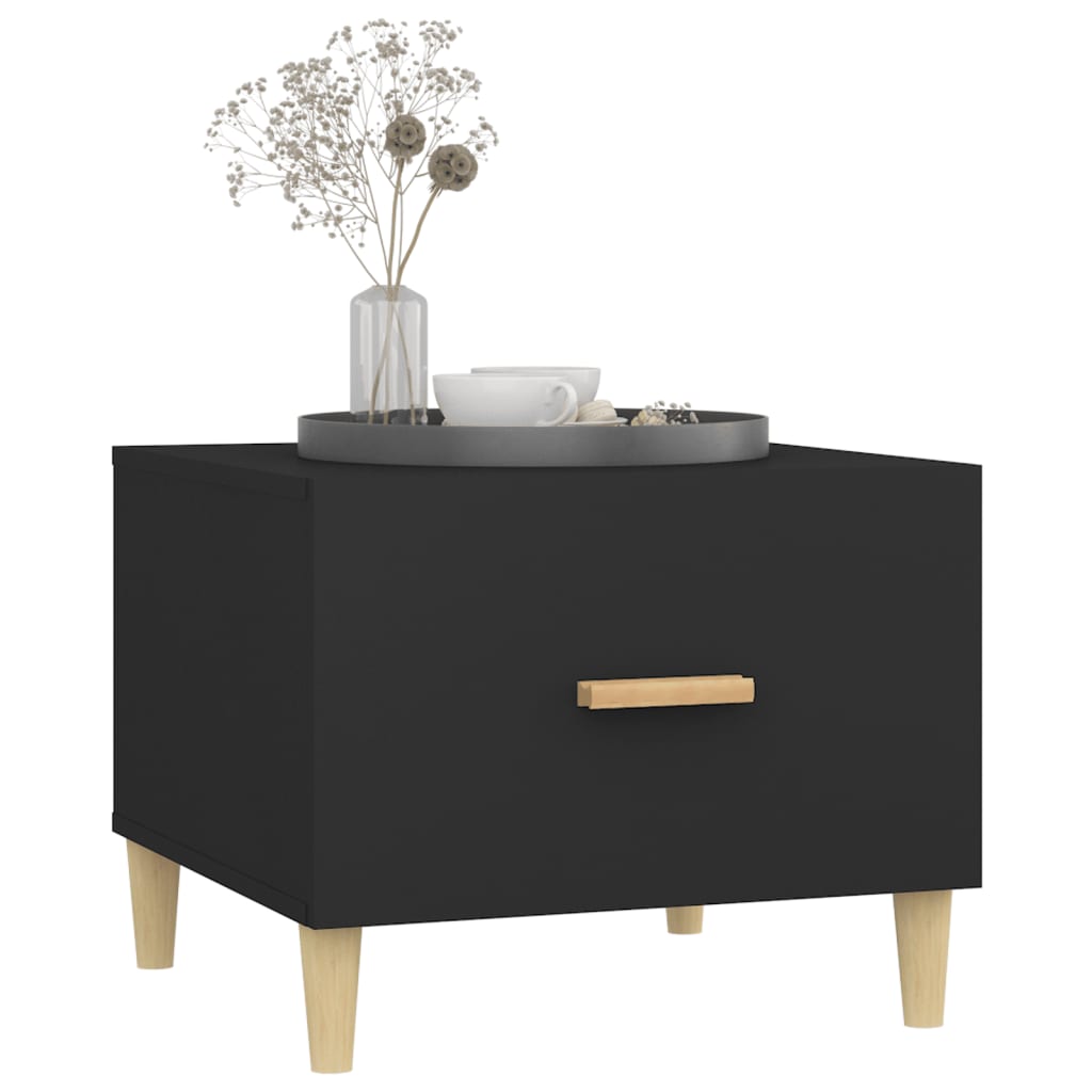 Salontafel 50x50x40 cm bewerkt hout zwart – afbeelding 4
