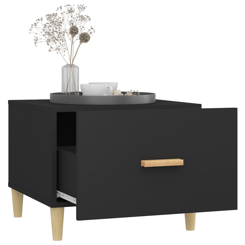 Salontafel 50x50x40 cm bewerkt hout zwart – afbeelding 5