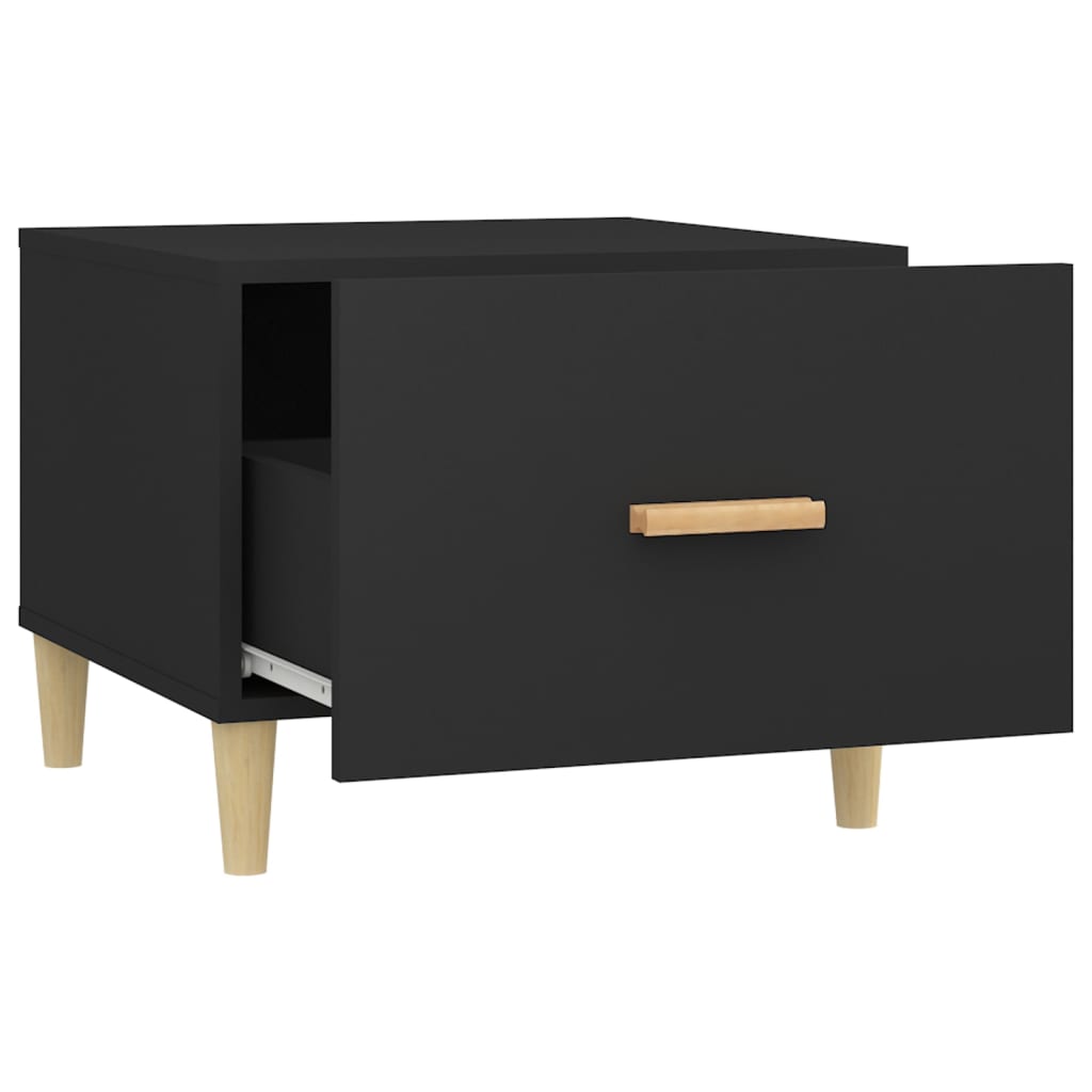 Salontafel 50x50x40 cm bewerkt hout zwart – afbeelding 7