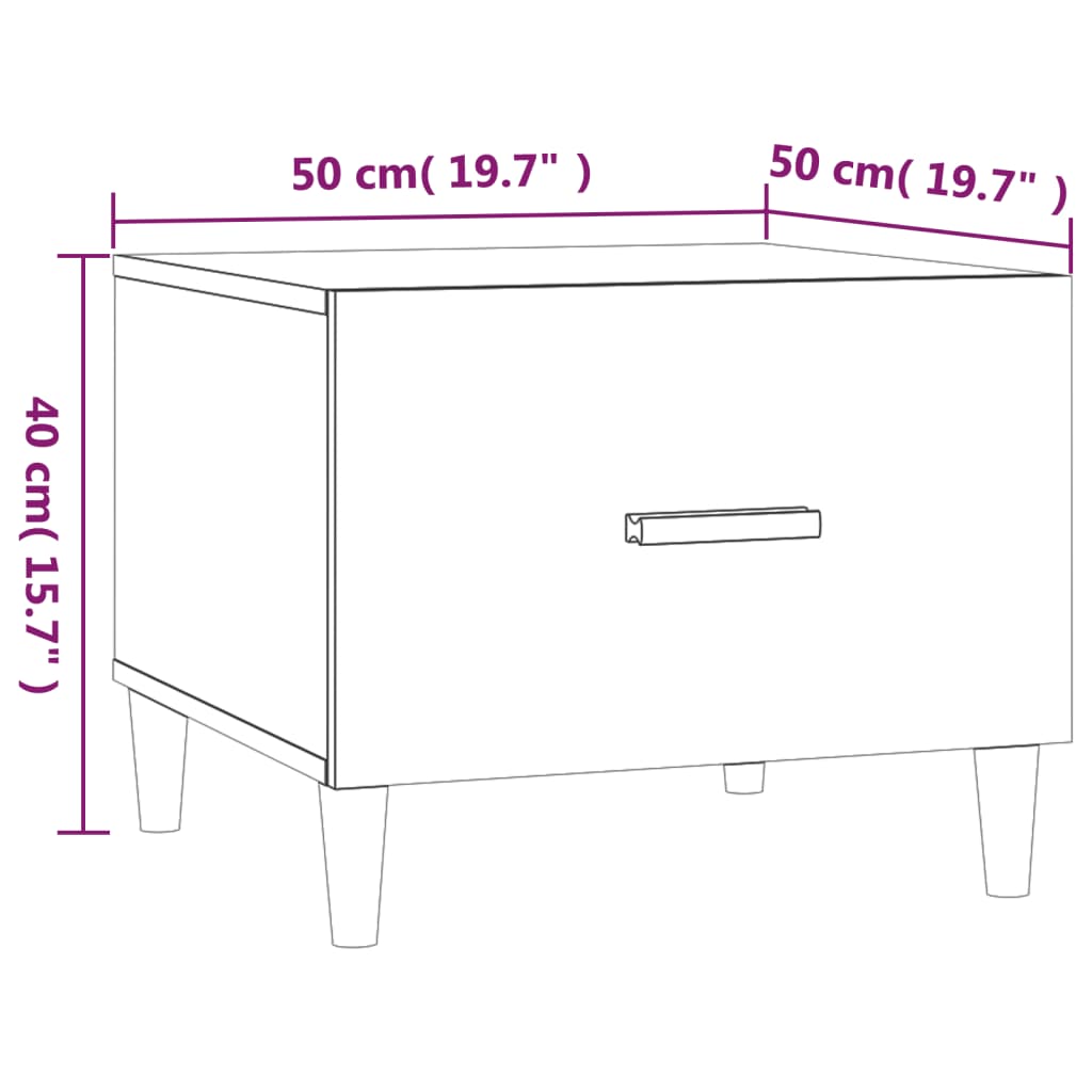 Salontafel 50x50x40 cm bewerkt hout zwart – afbeelding 9