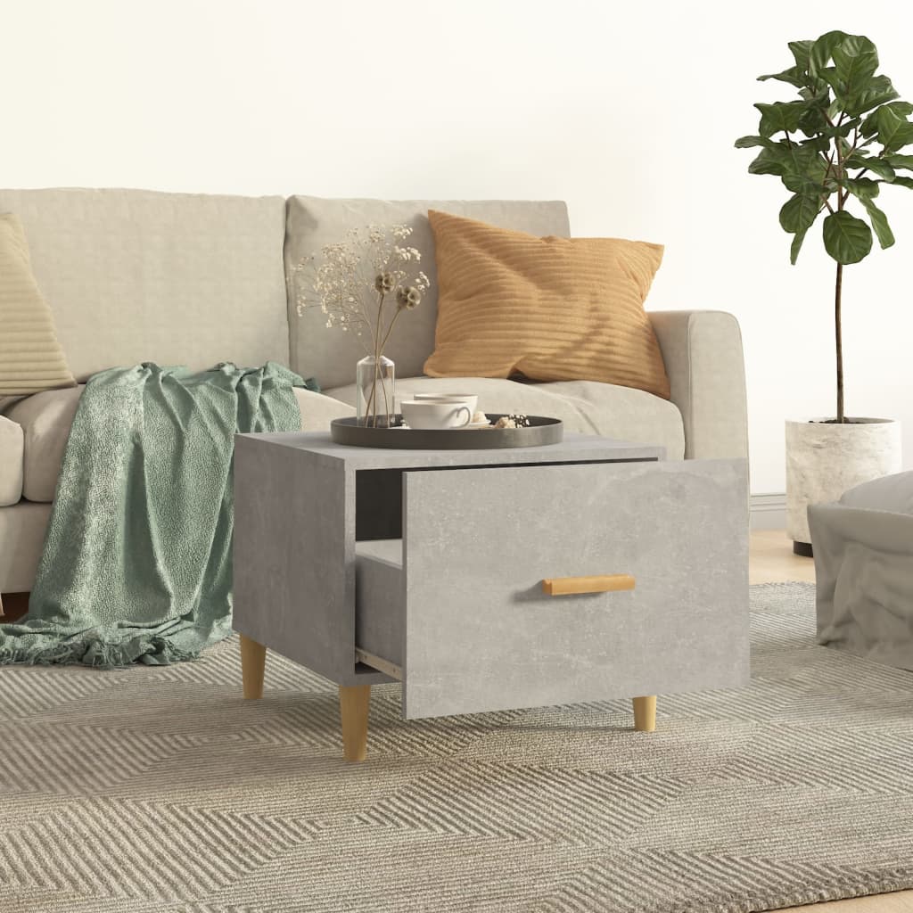 Salontafel 50x50x40 cm bewerkt hout betongrijs – afbeelding 3