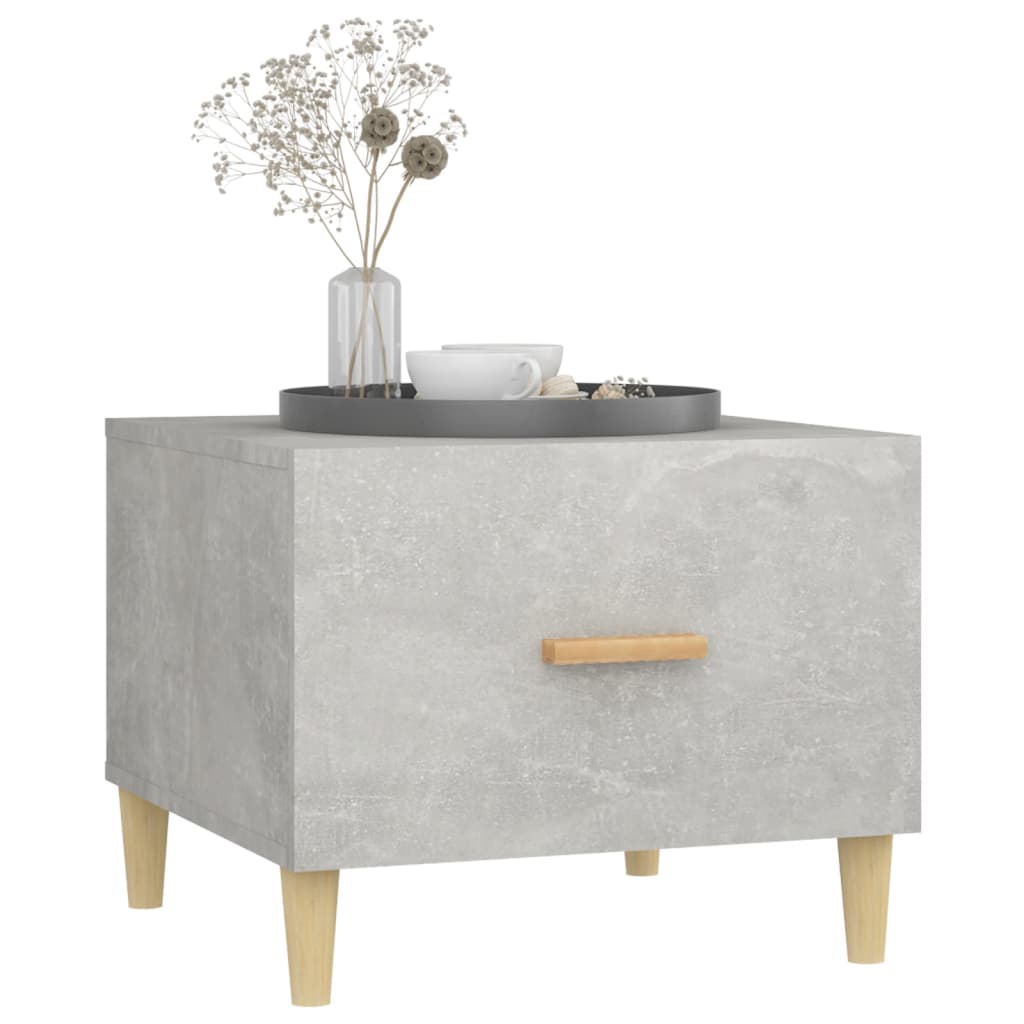 Salontafel 50x50x40 cm bewerkt hout betongrijs – afbeelding 4