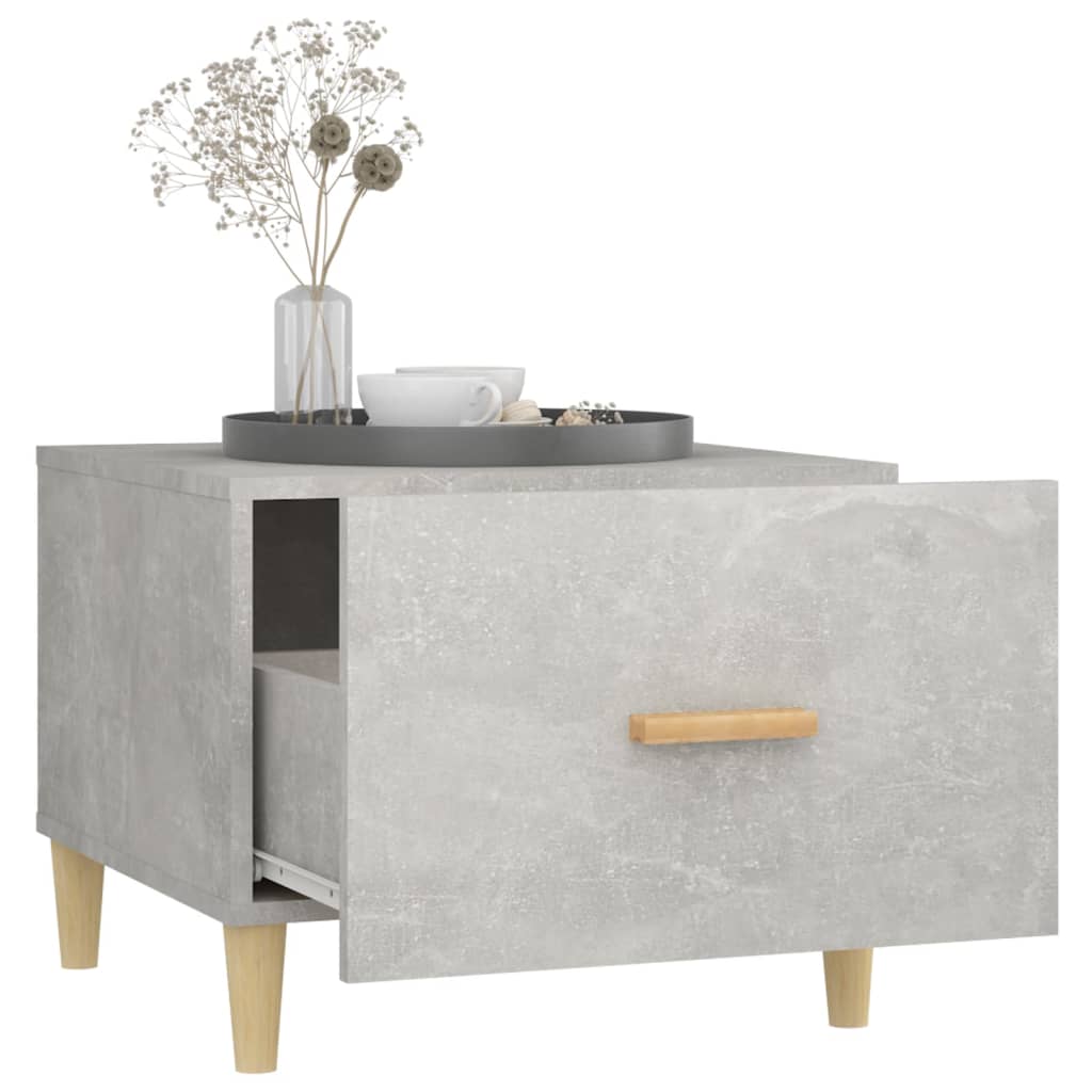Salontafel 50x50x40 cm bewerkt hout betongrijs – afbeelding 5