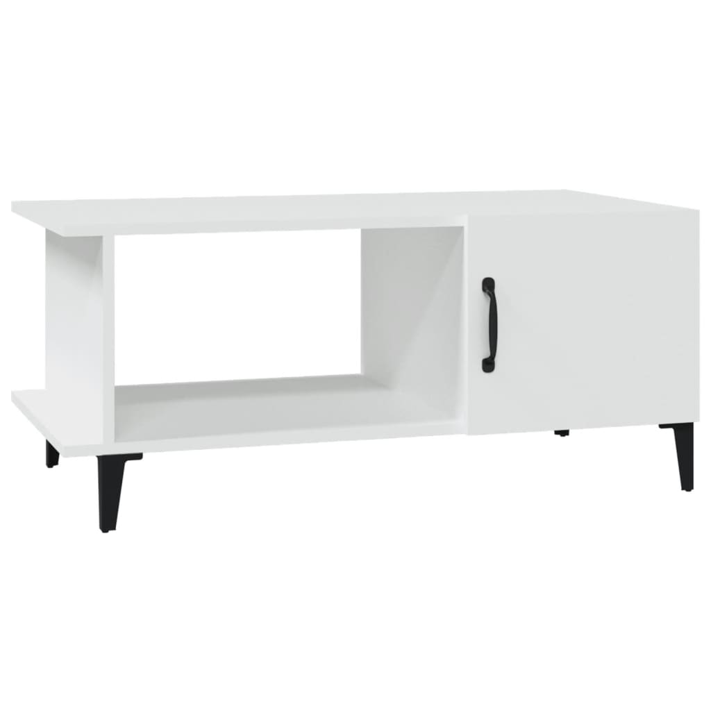 Salontafel 90x50x40 cm bewerkt hout wit – afbeelding 2