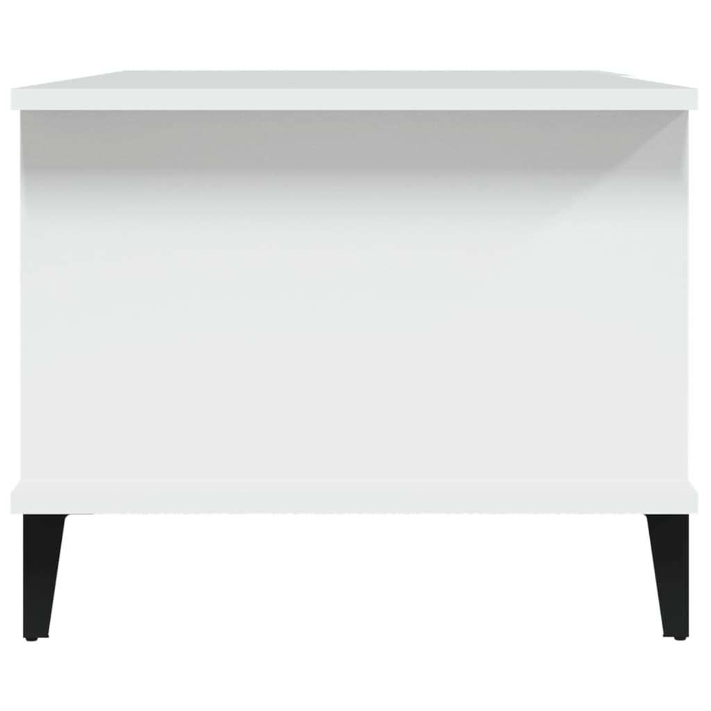 Salontafel 90x50x40 cm bewerkt hout wit – afbeelding 4