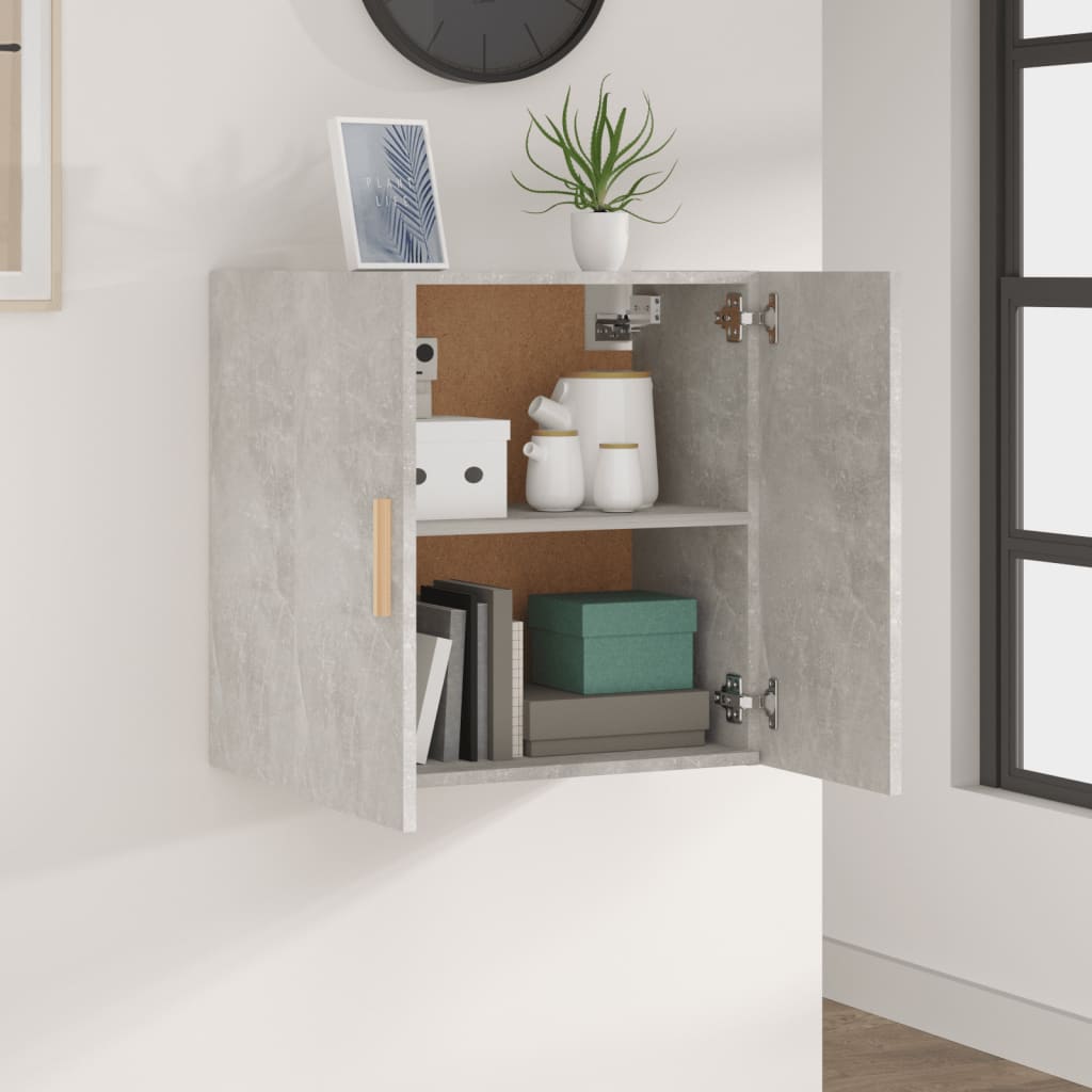 Wandkast 60x30x60 cm bewerkt hout betongrijs – afbeelding 3
