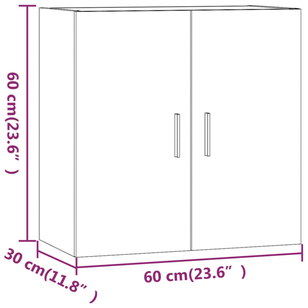 Wandkast 60x30x60 cm bewerkt hout betongrijs – afbeelding 9