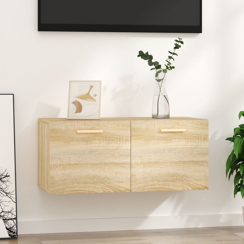 Wandkast 80x35x36,5 cm bewerkt hout sonoma eikenkleurig