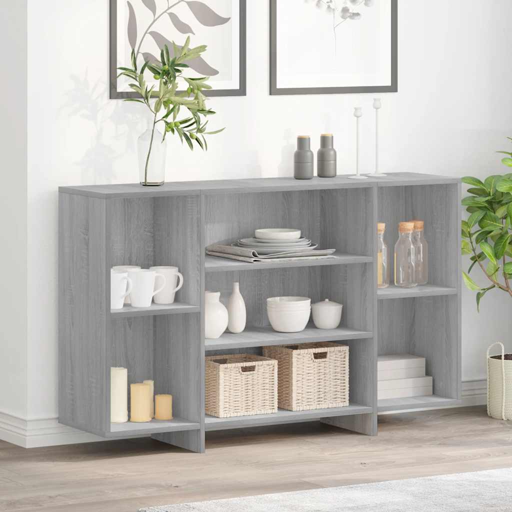 Dressoir 120x30x75 cm bewerkt hout grijs sonoma eikenkleurig