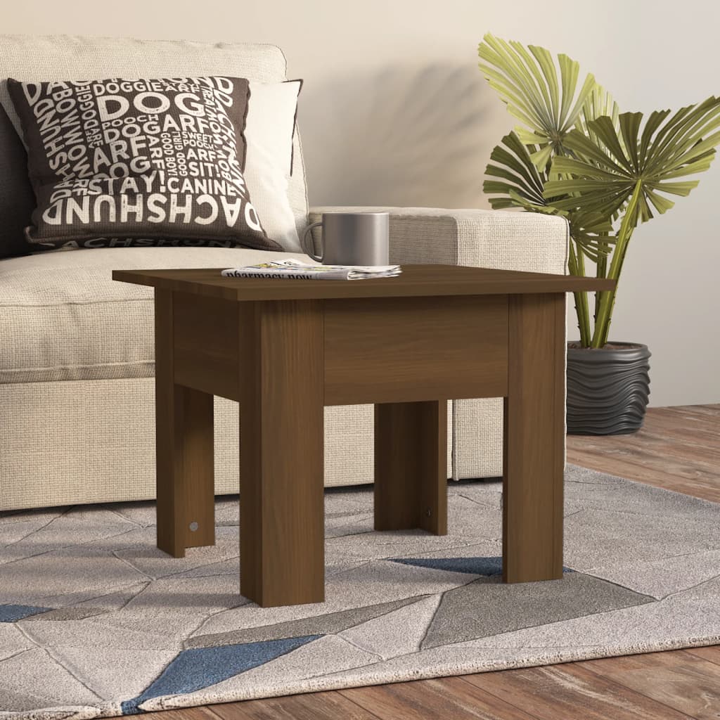 Salontafel 55x55x42 cm spaanplaat bruin eikenkleur