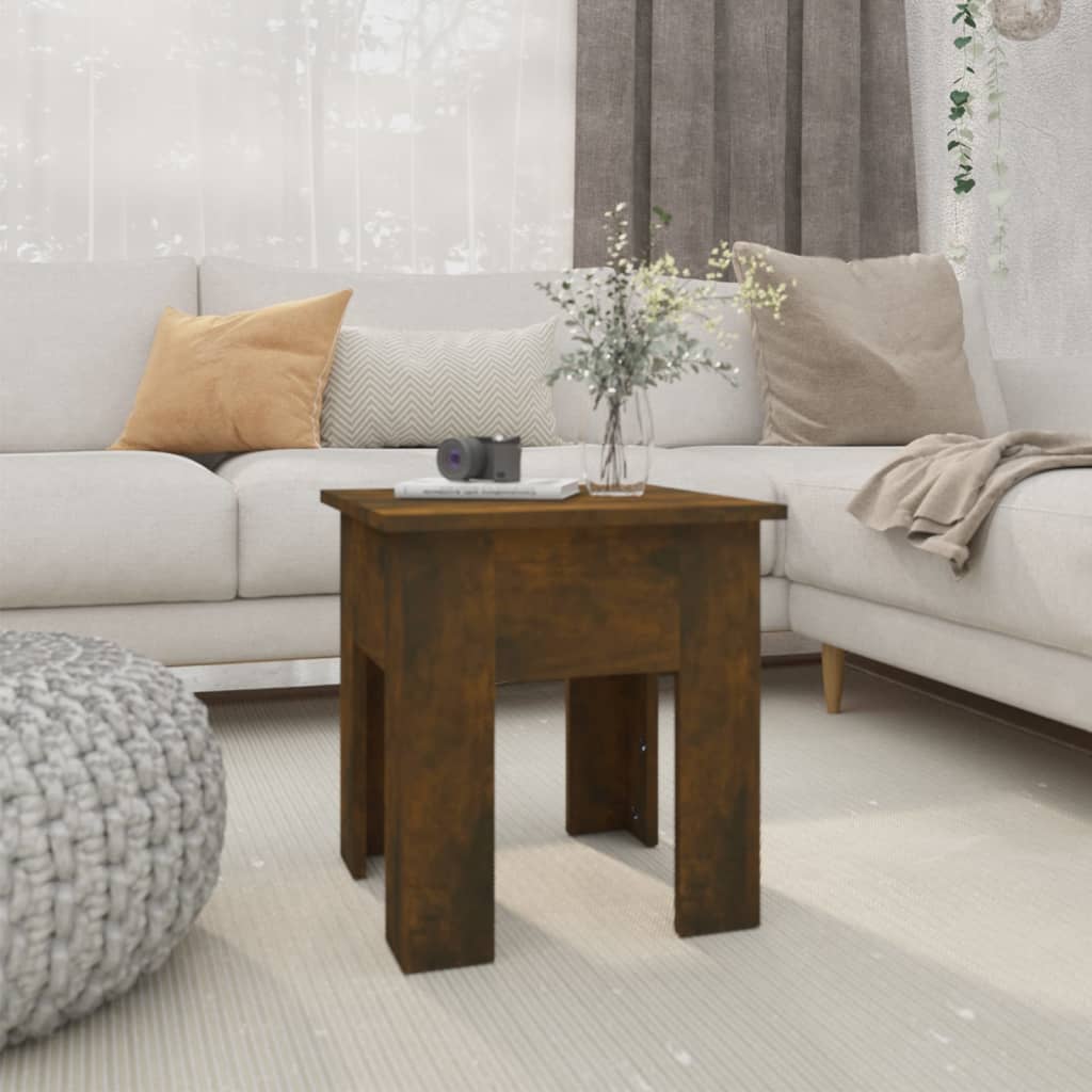 Salontafel 40x40x42 cm bewerkt hout gerookt eikenkleur – afbeelding 1